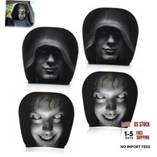 Scary Headrest Covers for Cars, Ghost Face Headrest Covers-4E 4pcs-E