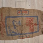 Vintage 100lb Eshelman Red Rose Swine  Feed burlap Sack Bag.  farm decor pigs — photo 1