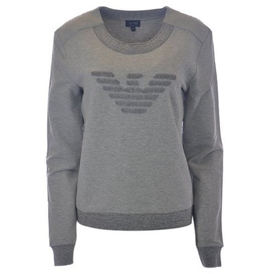 ARMANI AJ 6X5M07 5J0AZ Damen Cardigan Pullover Pulli Grau Strick Sweatshirt