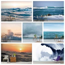 3D Sea Wave Landscape Self-adhesive Wallpaper Removable Wallpaper Wall Mural