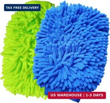 2 Pack Car Wash Mitt Microfiber Chenille Car Wash Glove7 X 10