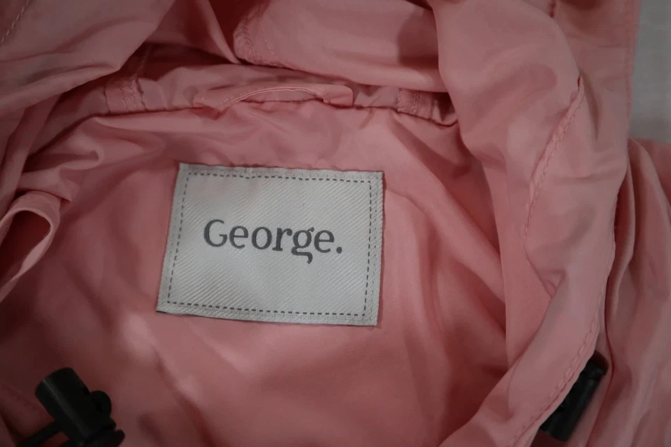 George Jacket Womens XL Pink Hooded Rain Coat Coastal Lightweight Windbreaker - Image 3 of 4