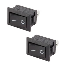 2x Small Onoff Switch Black Rocker Dc 12v Push-in Hole General Use Universal