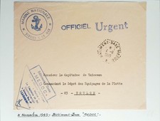 1969 BATIMENT BASE " MEDOC "    NAVAL OBLITERATION MILITAIRE ENVELOPPE 68