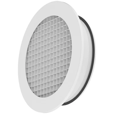 Grille murale circulaire en aluminium avec grille fixe - 500 mm - RAL 9003 - Photo 1/2