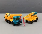 Lot of 2 1960s Lesney Matchbox #63 Dodge Crane & #11 Taylor Crane Repaints