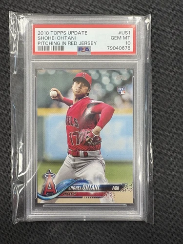 2018 Topps Update Series - Pitching, Red Jersey #US1 Shohei Ohtani (RC) PSA 10