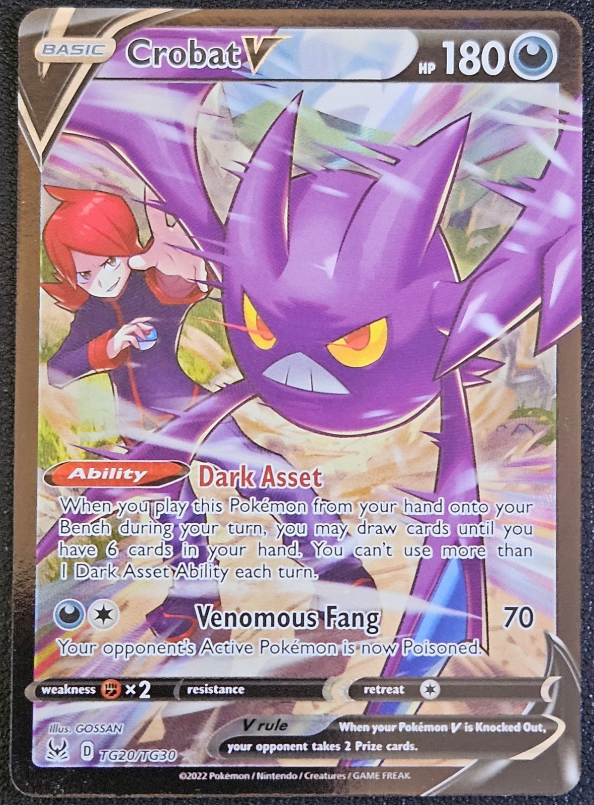 Crobat V TG20/TG30 Swsh11: Lost Origin Trainer Gallery Holo NM