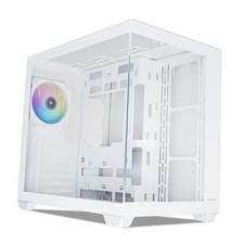 AL900 ATX Computer PC Case with 270° Full View Tempered Glass White