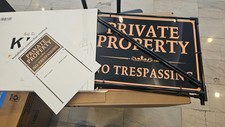 4 Pack Private Property No Trespassing Signs 10 x 14 Metal Aluminum Outdoor Yard