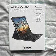 Logitech Slim Folio Pro Keyboard Case Black Bluetooth For iPad Pro 11" 1st/2nd