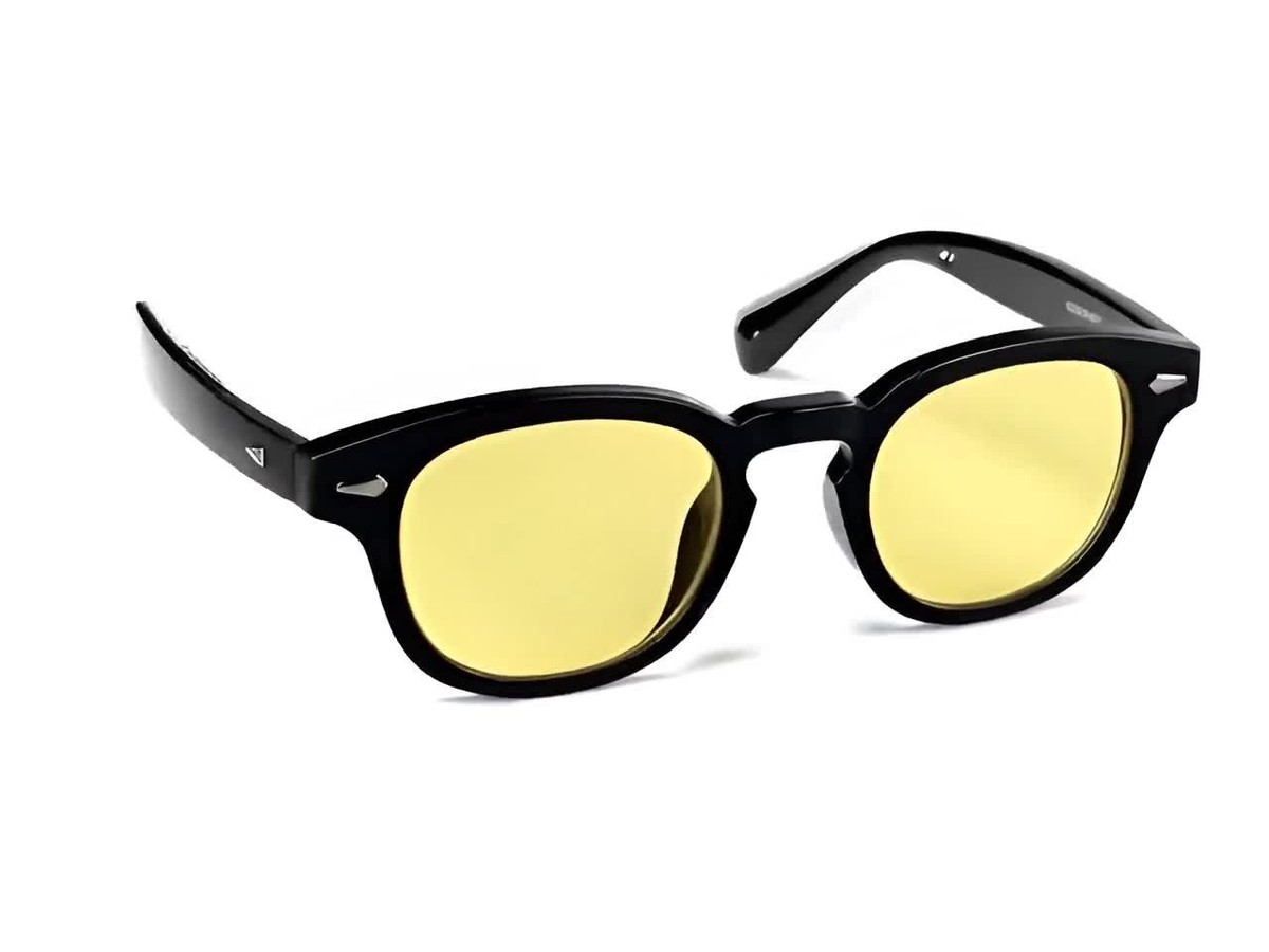 Black Frame Yellow Lens Sunglasses Retro Style Driving Glasses