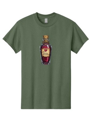 Love-Potion-Bottle-1 Mens Graphic Tee, 100% Cotton, Casual Summer Wear