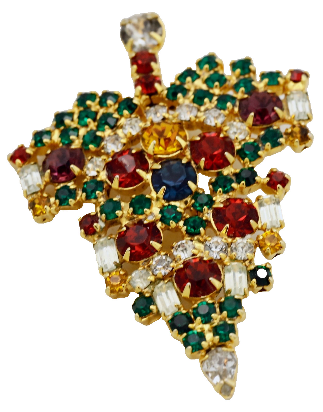 Unsigned Warner Style Prong Set Rhinestone Christ… - image 5