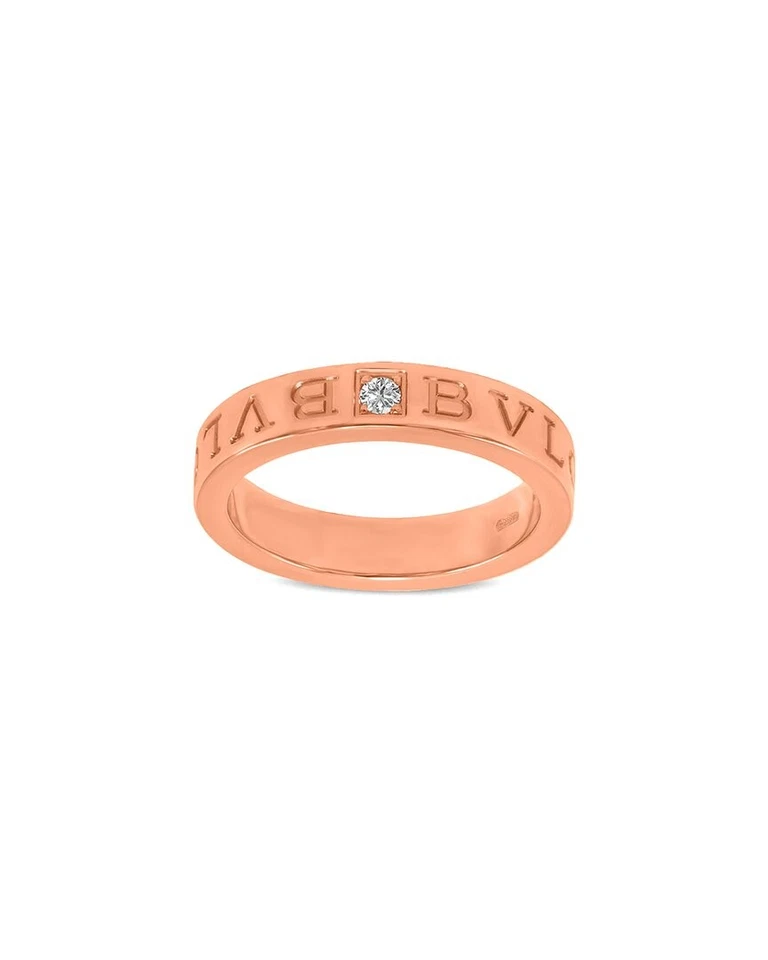 Bulgari 18K Rose Gold 0.01 Ct. Tw. Diamond Ring Women's  53