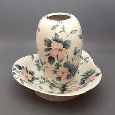 Lot Pot Et Centre de Table Porcelaine Florence Fleurs Peintures Vintage Ans ‘70