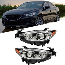 Rightleft Headlights For 2014 2015 2016 2017 Mazda 6 Black Housing Halogen Type
