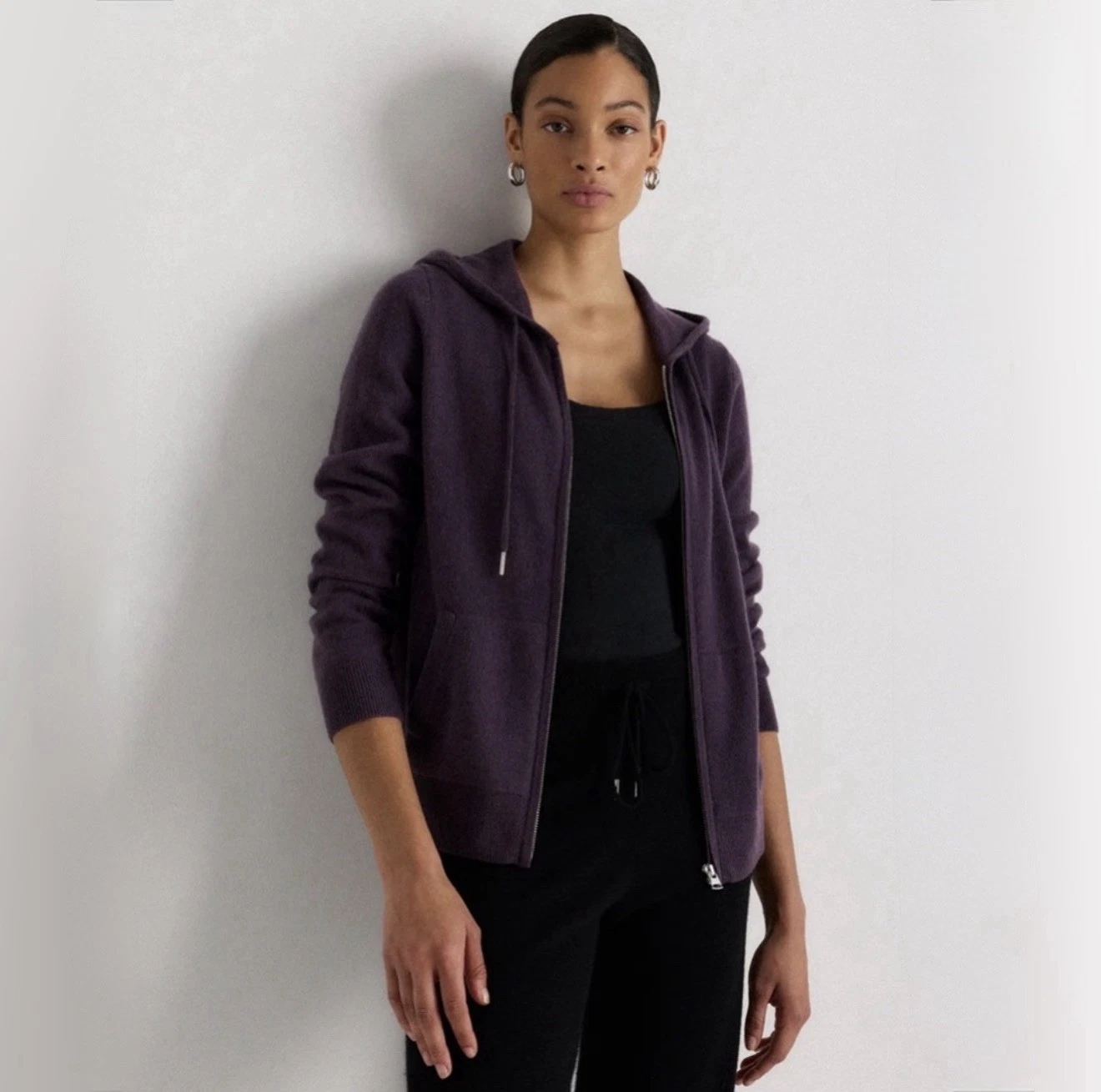 Quince Mongolian Cashmere Full-Zip Hoodie Deep Orchid Purple Size Small
Opens in a new window or tab