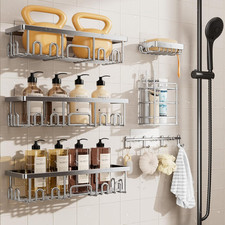 Shower Caddy 6-Pack, Advanced Rustproof Design, No Drilling Adhesive Shelves, Ra