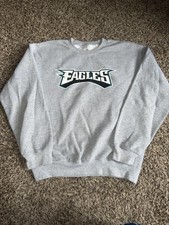Light Heather Grey Philadelphia Eagles NFL Crewneck Sweatshirt Medium Y2K Vtg