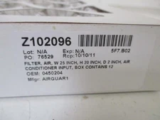 AIRGUARD 0450204 AIR CONDITIONER FILTER INPUT  ORIGINAL PACKAGE
