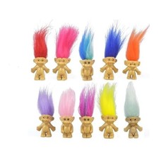 10PCS Mini troll Dolls, Assorted Hair Colors Vintage troll Dolls Action Figures