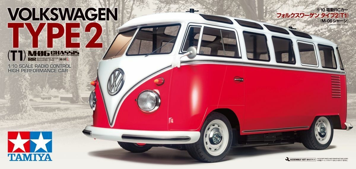 TAMIYA 58668 1:10 M-06 VW Bus Type 2 (T1) Brushed RC model car Electric Road ver