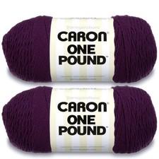 One Pound Deep Violet Yarn - 2 Pack of 454g/16oz - Acrylic - 4 Medium Worsted...
