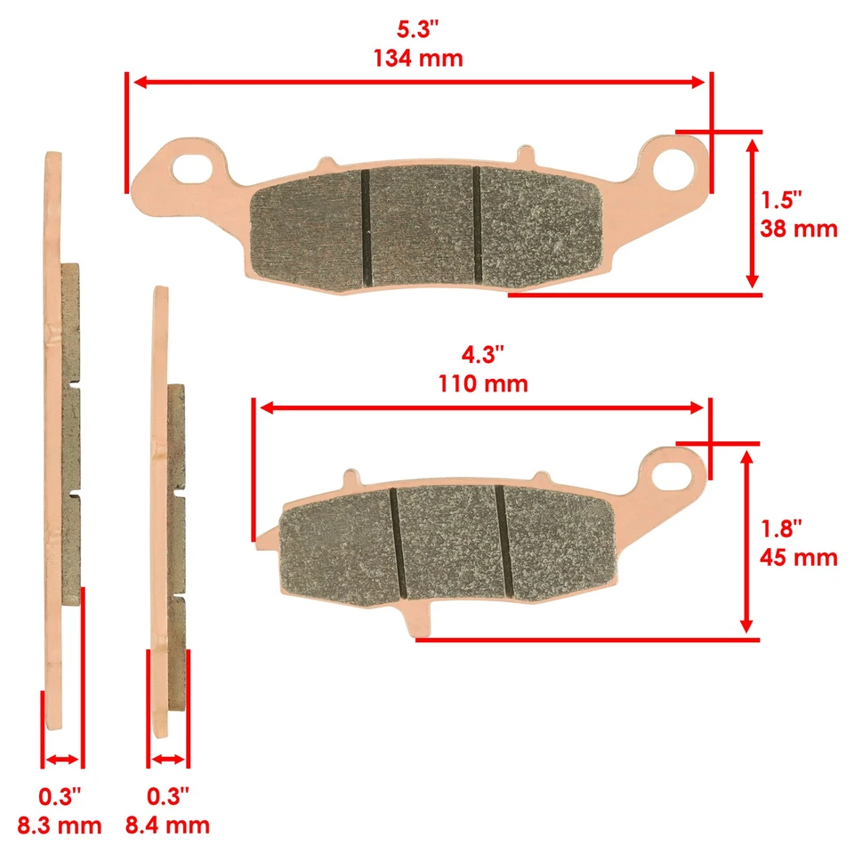 Front Brake Pads Rear Brake Shoes for Suzuki VZ800 Vz 800 Marauder 800 1997-2004 — 第 3/4 张图片