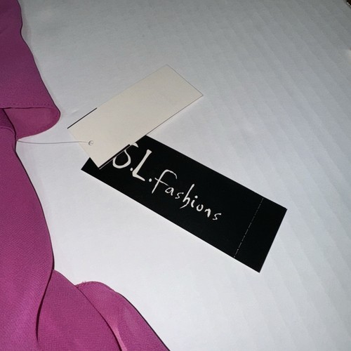 S.L. Fashions rosa Stufen Rüschen Kleid Perlen Ausschnitt Größe 12 Missy Neu mit Etikett $ 80 - Bild 4 von 8