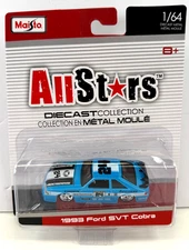 Maisto All Stars 1993 Ford SVT Cobra Series 14 1:64 Diecast Car Blue Race New