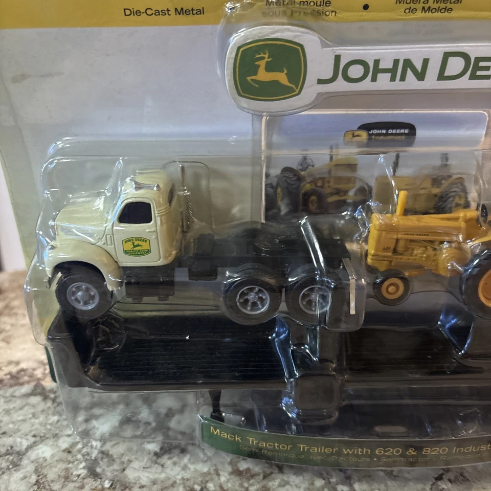 1/64 Ertl John Deere Mack Tractor Trailer 620/820 Tractors Die Cast 15735 New - Image 4 of 4