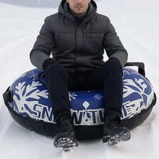 Winter Outdoor Inflatable Snow Tube Sled For Sledding With Handles Tow Rope X3e2