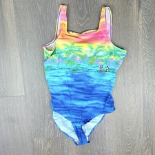 Vintage Y2K Disney Tropical Mickey  Minnie One-Piece Swimsuit Size 16 READ 