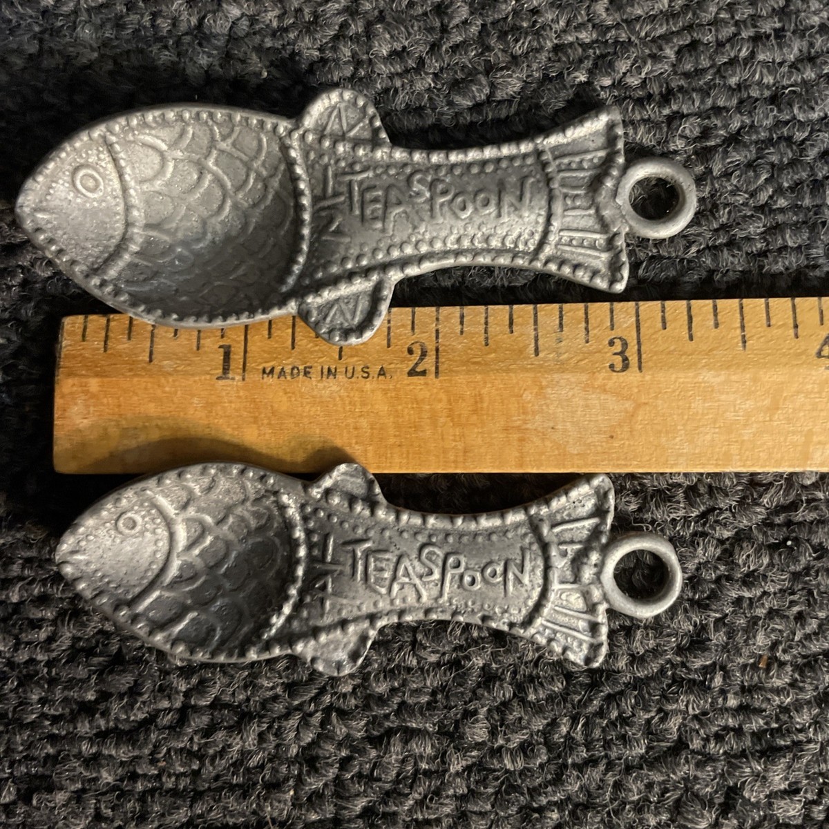 Crosby & Taylor Tin Woodsman Pewter Fish Measuring Spoons Set