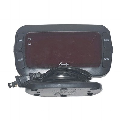 Equity Standing Digital Alarm Clock Adjustable Black Large Digits Tested & Works