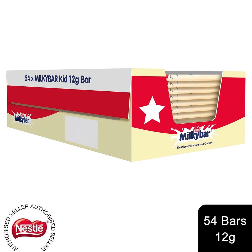 Milkybar Creamy White Chocolate kid Bars 12g|Bulk Buy (Pack of 54)