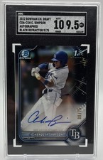 2022 Bowman Chrome Draft Pick Autographs Chandler Simpson Black Refractor /75