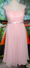 BEADED APPLIQUE LACE COCKTAIL DRESS PLUS PINK 18 Mother of Bride