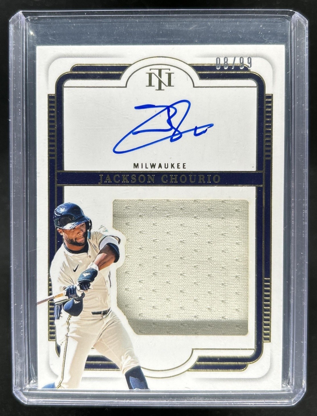 2025 National Treasures Jackson Chourio Silhouette Signatures Jersey Auto #/99 view 1