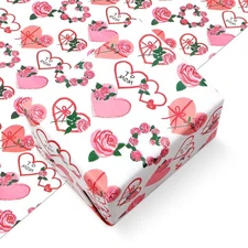 4 Sheets To Mom Mother's Day Gift Wrapping Paper 20x28 inch Pink Rose Heart