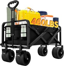 460lbs Heavy Duty Folding Trolley Cart Wide Wheels for Garden Camping Shopping