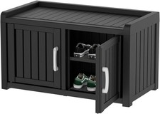 Waterproof Indoor/Outdoor Shoe Cabinet with Adjustable Shelves 81x44x46cm