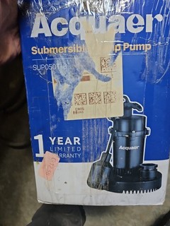 Submersible Sump Pump by Acquaer Model number SUP050T 6 Used one time