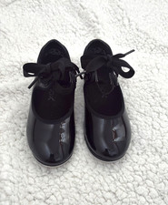Capezio Girls Tap Dance Shoes -Size 10.5 -TeleTone - Black - VG