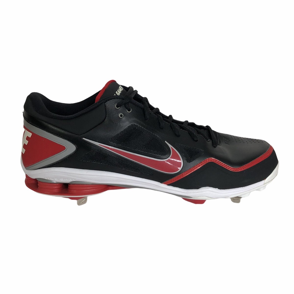 Nike Shox Gamer Mens Baseball Spikes Black Red 467984-061  display picture 3