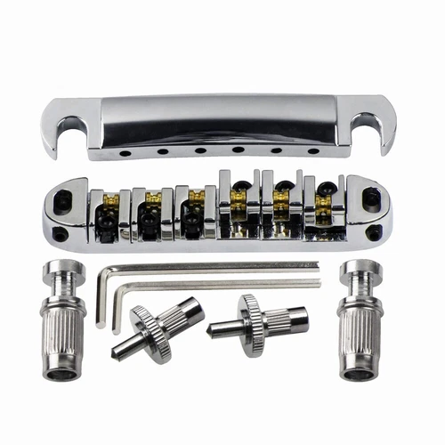 for Les Paul Tune-O-Matic Guitar Bridge Roller Silver Saddle Bridge Tailpieces
