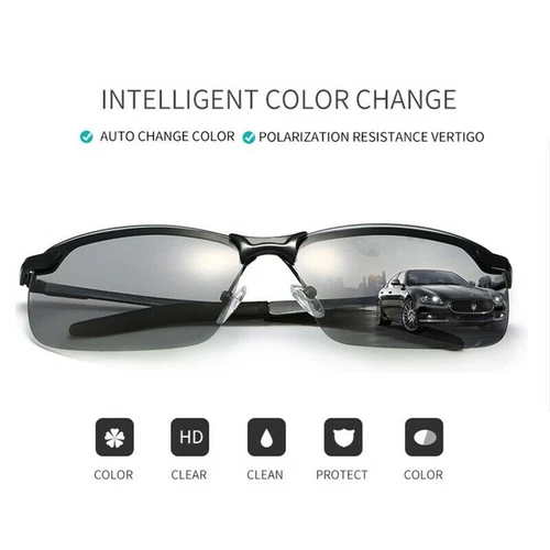 2 Pack Photochromic Polarised Sunglasses UV400 Polarized Fishing Driving Eyewear - Picture 12 of 15