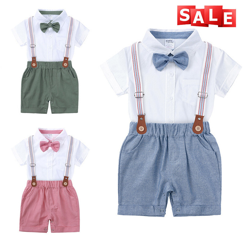 Niños Bebés Niños Camisas Traje Chaleco Pantalones Mameluco Pantalones Cortos Caballero Trajes Ropa