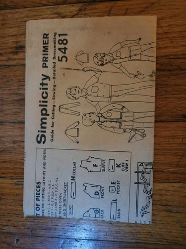 1964 Simplicity Sewing Pattern 5481 Boys Shirt Jacket Pants Size 10 - UNCUT - Picture 2 of 3